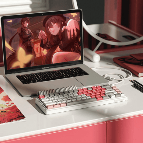 Dustsilver D66 Blush Heart Mechanical Keyboard