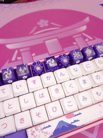 Thunder Sakura - purple paw keycaps (Aerariu)